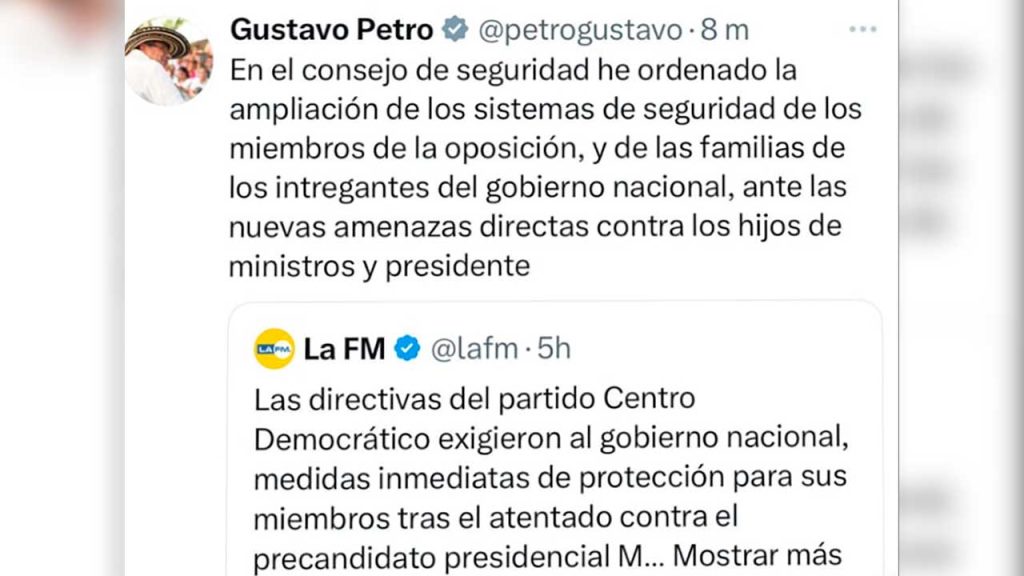250608-Presidente-Petro-ordena-reforzar-seguridad-funcionarios-denuncia-amenazas-1280