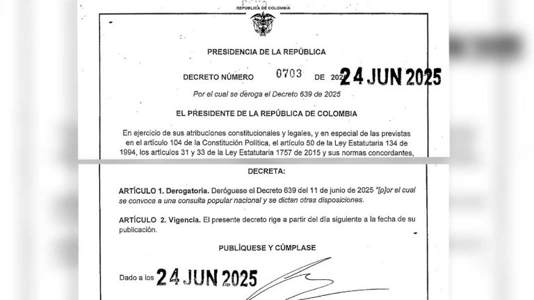 Presidente Petro deroga decreto que convocaba a la consulta popular